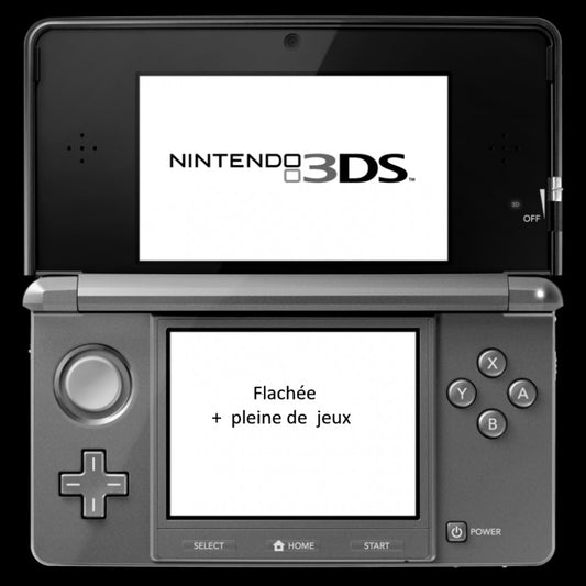 Console Nintendo 3DS  Grise 16gb Flachée + Jeux Occasion