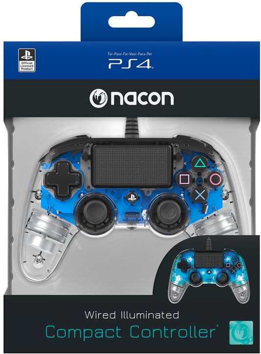 Manette filaire PS4 clear blue