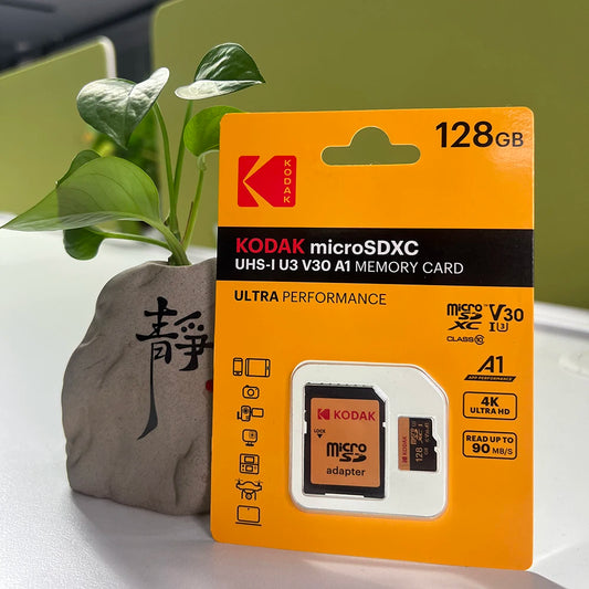 Carte Memoire KODAK Micro SD 128GB Flash - U3 - TF-Card - 4K - Class 10