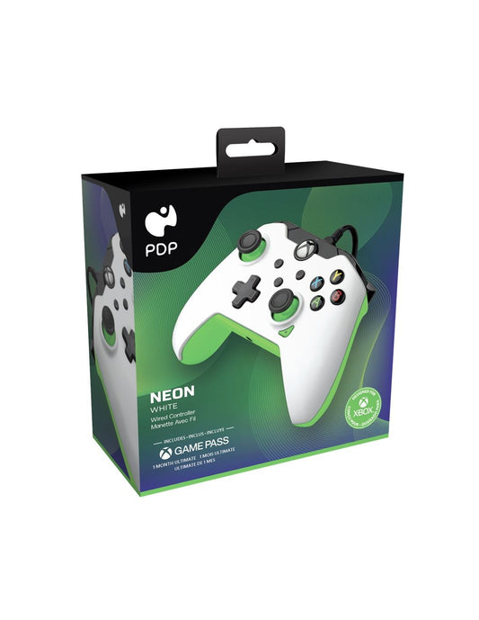 Manette filaire Pdp pour Xbox et PC  Neon White