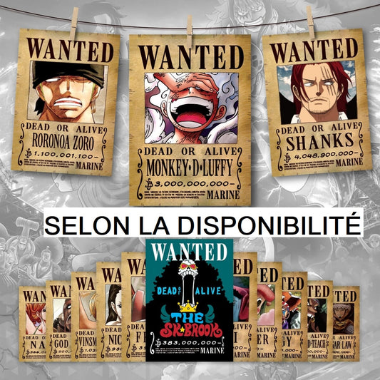 Poster Wanted One Piece  (42 cm x 29.7 cm) A3 - Non-adhésif