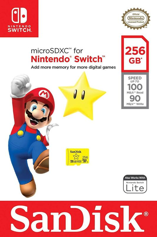 Carte Memoire microSDXC SanDisk 256 Go pour Nintendo Switch