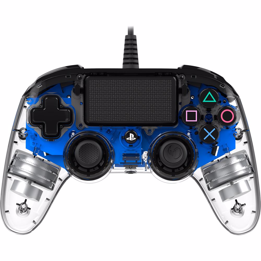 Manette filaire PS4 clear blue